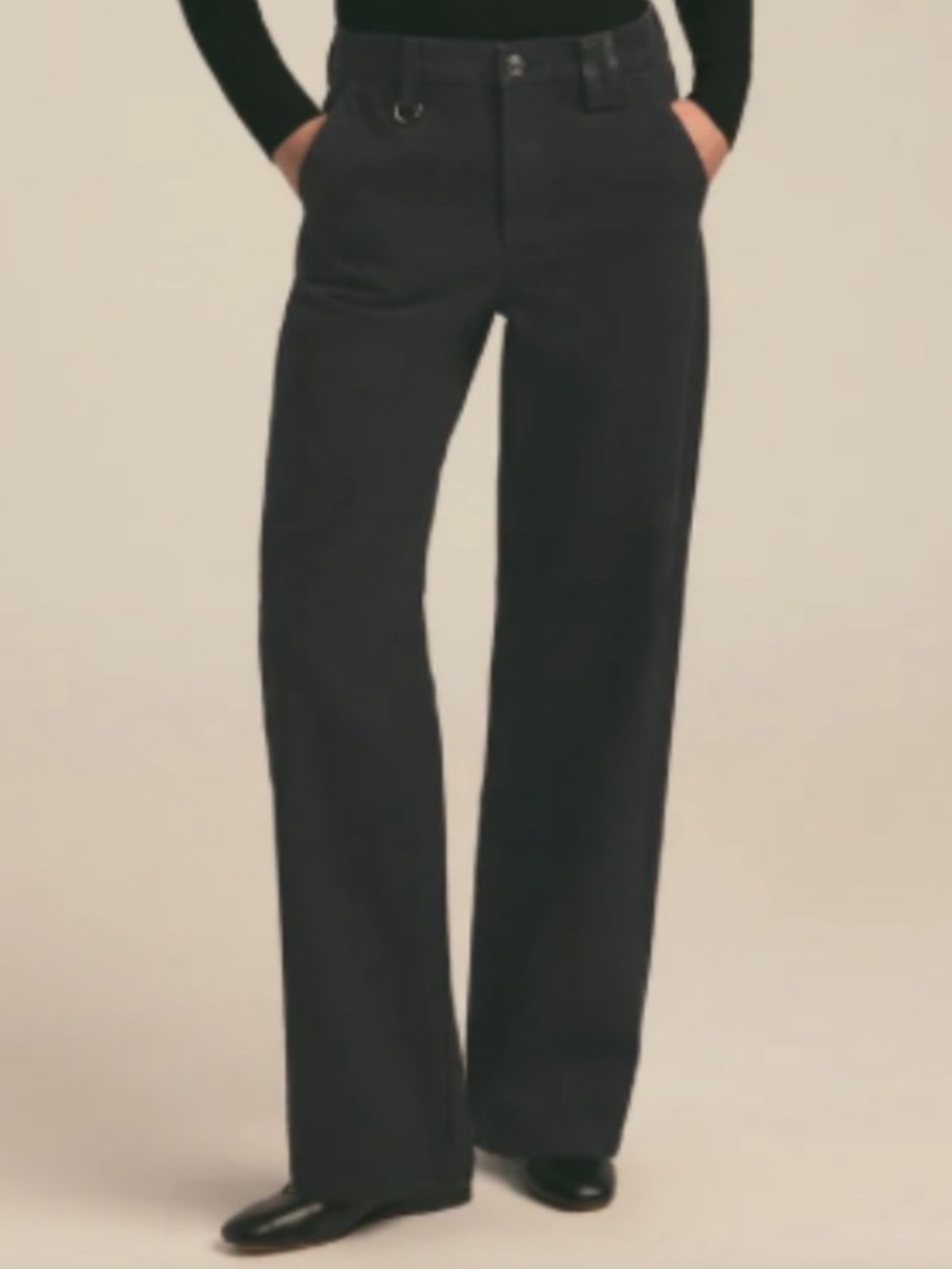 FAVORITE DAUGHTER THE TAYLOR TROUSER NORWAY BLACK SIZE 30 100% COTTON